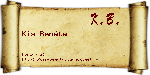 Kis Benáta névjegykártya
